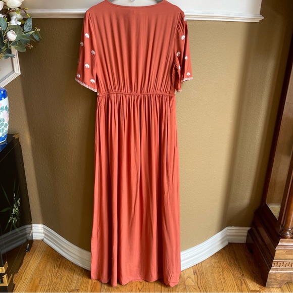 ROOLEE Brenton Maxi Dress XS  with Pockets in Rust - Picture 4 of 6